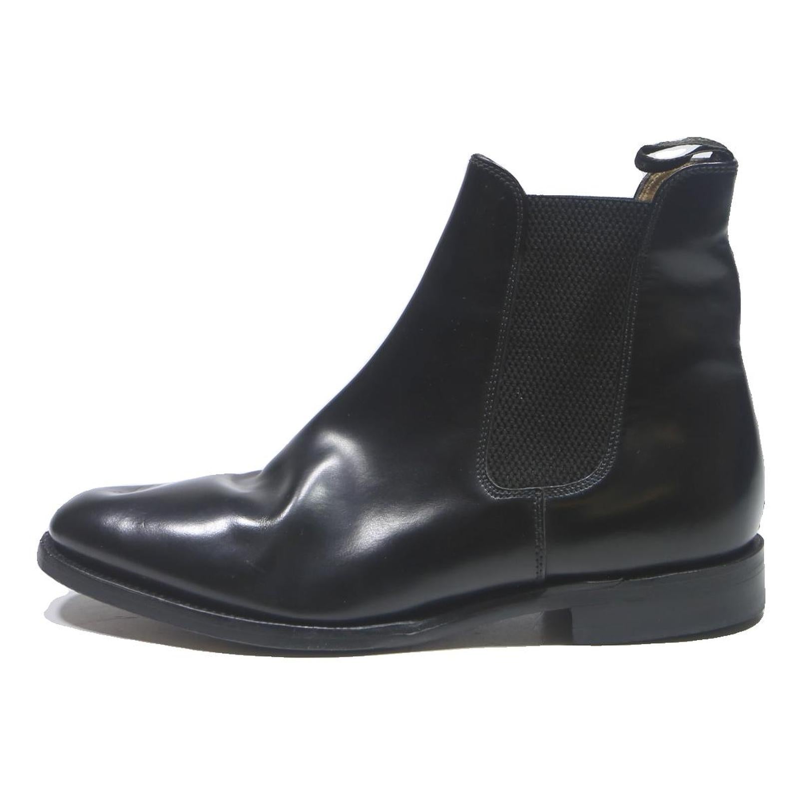 LOAKE Chelsea Mens Leather Black Ankle Boots UK 7 Classic Formal Footwear
