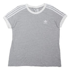 ADIDAS ORIGINALS Womens Grey & White Classic T-Shirt XL Short Sleeve Crew Neck