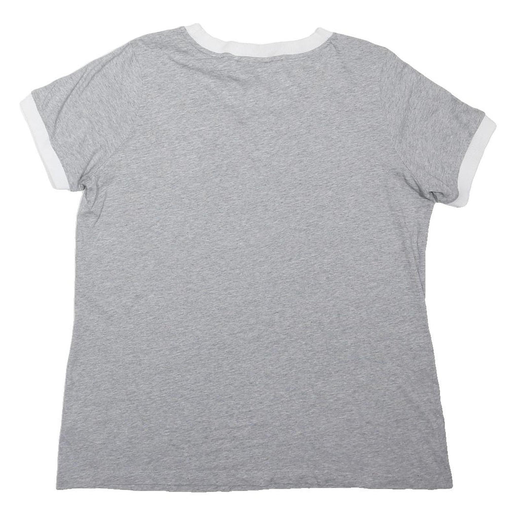 ADIDAS ORIGINALS Womens Grey & White Classic T-Shirt XL Short Sleeve Crew Neck