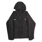 ELLESSE Womens Puffer Jacket Black Hooded UK 12