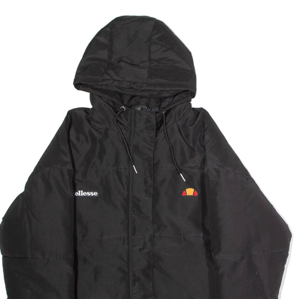 ELLESSE Womens Puffer Jacket Black Hooded UK 12