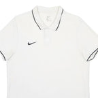 NIKE Mens White & Black Polo Shirt L Short Sleeve Cotton Blend Casual