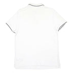 NIKE Mens White & Black Polo Shirt L Short Sleeve Cotton Blend Casual