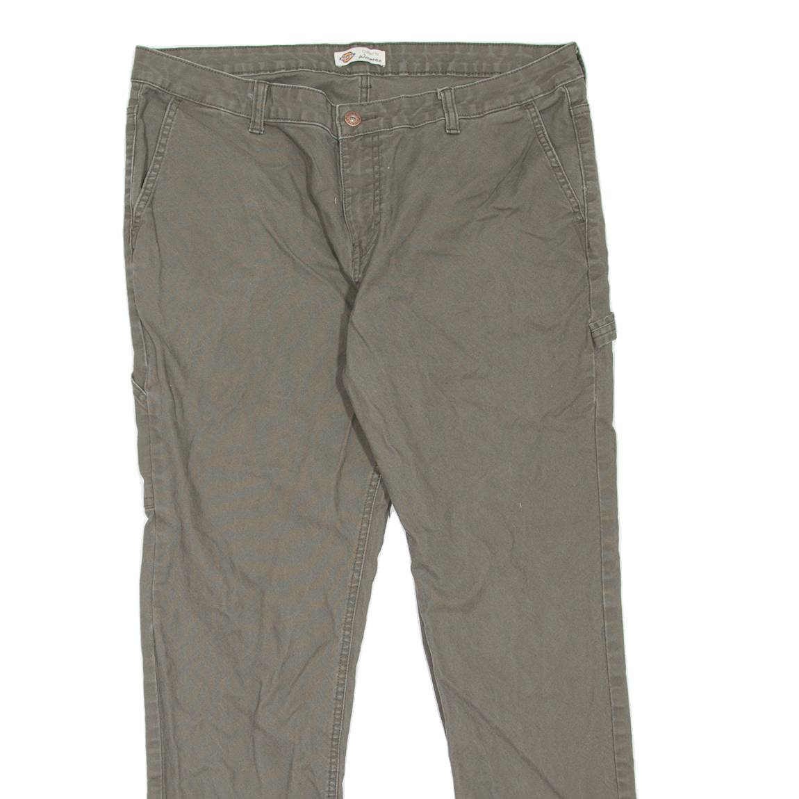 DICKIES Carpenter Workwear Womens Jeans Green Slim Tapered W36 L31