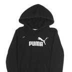 PUMA Womens Black Hoodie UK 8 Classic Logo Pullover Cotton Blend Sweater