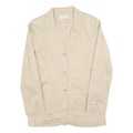 HENNES Womens Beige Cotton Blend Jacket M Classic Single Breasted Button