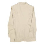 HENNES Womens Beige Cotton Blend Jacket M Classic Single Breasted Button