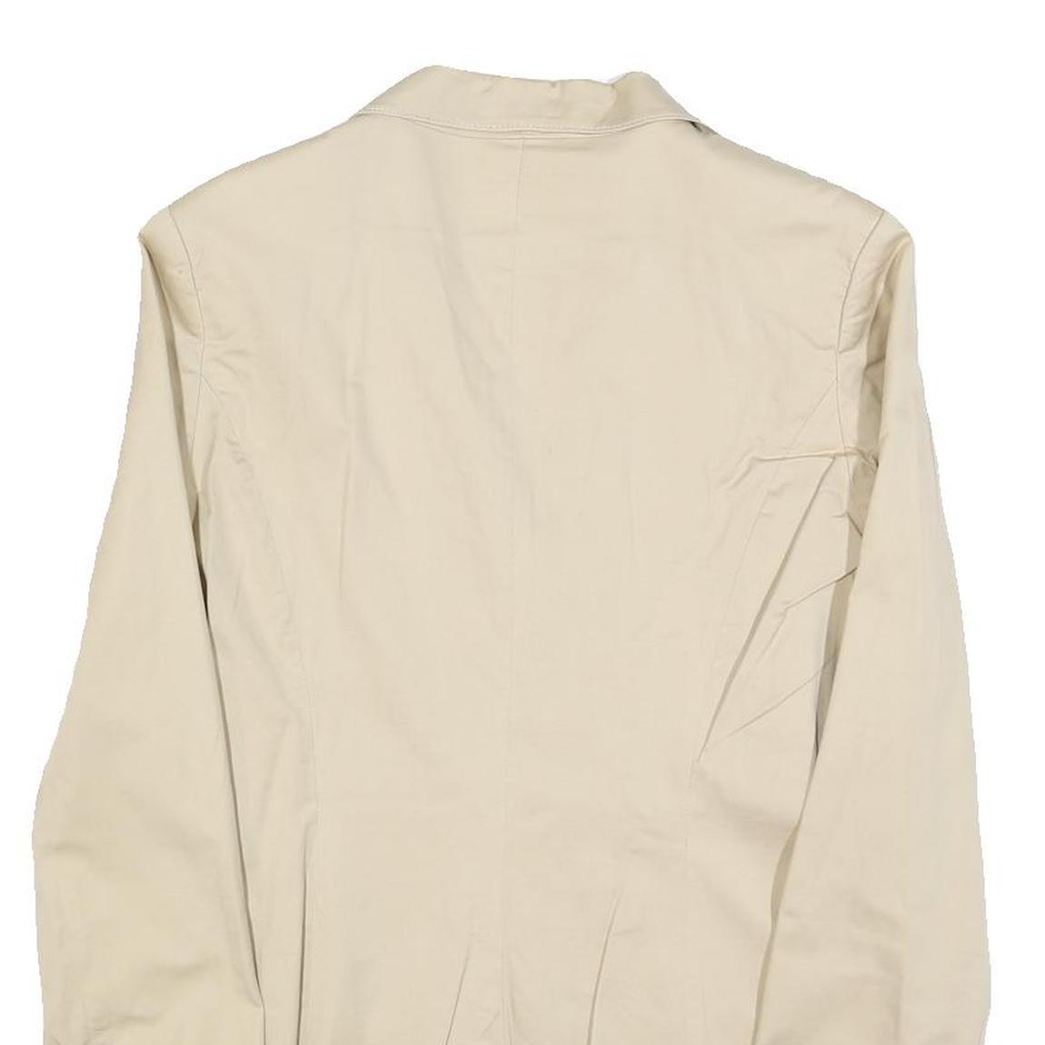 HENNES Womens Beige Cotton Blend Jacket M Classic Single Breasted Button