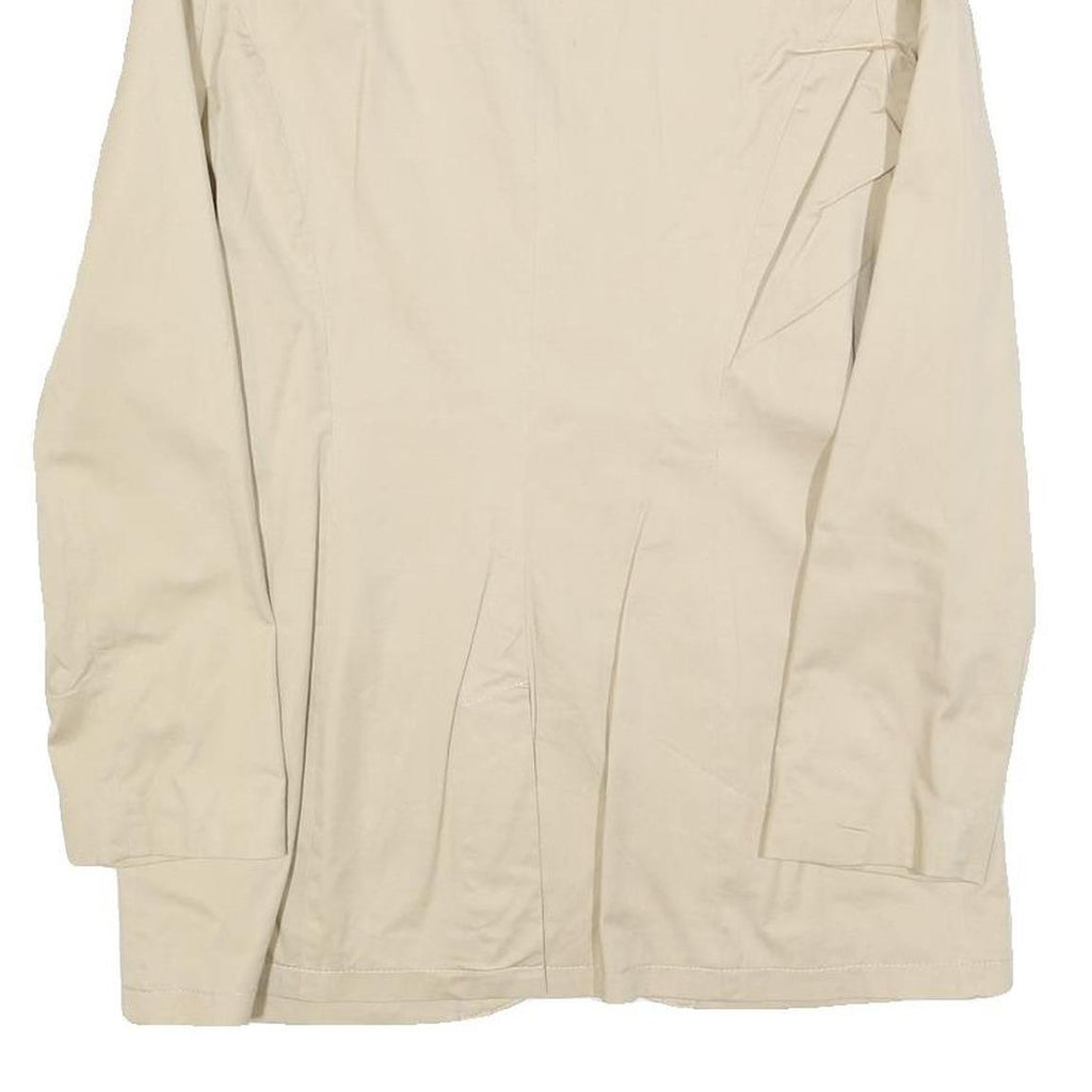 HENNES Womens Beige Cotton Blend Jacket M Classic Single Breasted Button