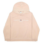 TOMMY HILFIGER Womens Beige Hoodie 2XL Cotton Blend Casual Pullover Sweatshirt