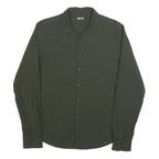 DKNY Mens Green Shirt L Cotton Classic Button Shirt Long Sleeve