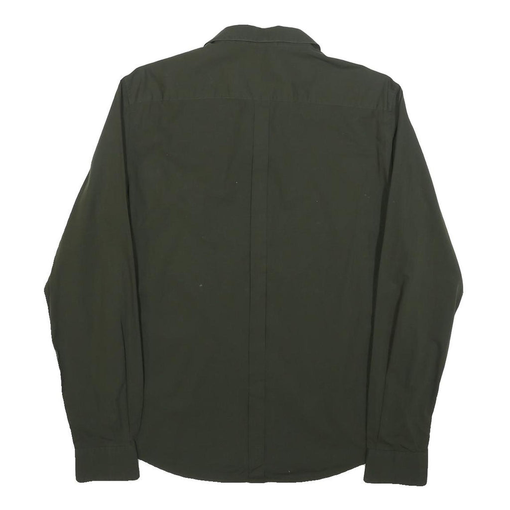 DKNY Mens Green Shirt L Cotton Classic Button Shirt Long Sleeve