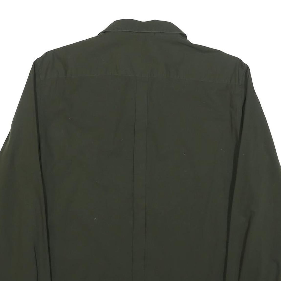 DKNY Mens Green Shirt L Cotton Classic Button Shirt Long Sleeve