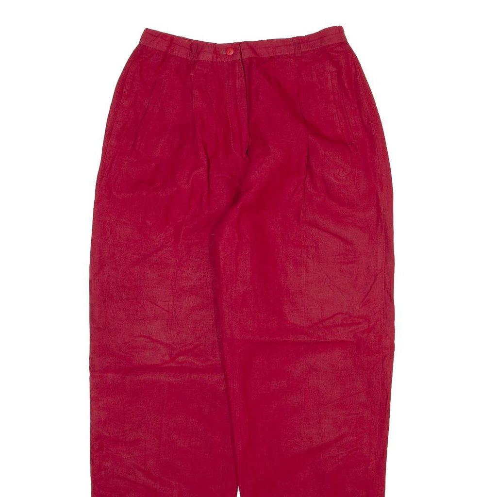 CASUAL CORNER Womens Trousers Red Relaxed Tapered W26 L29