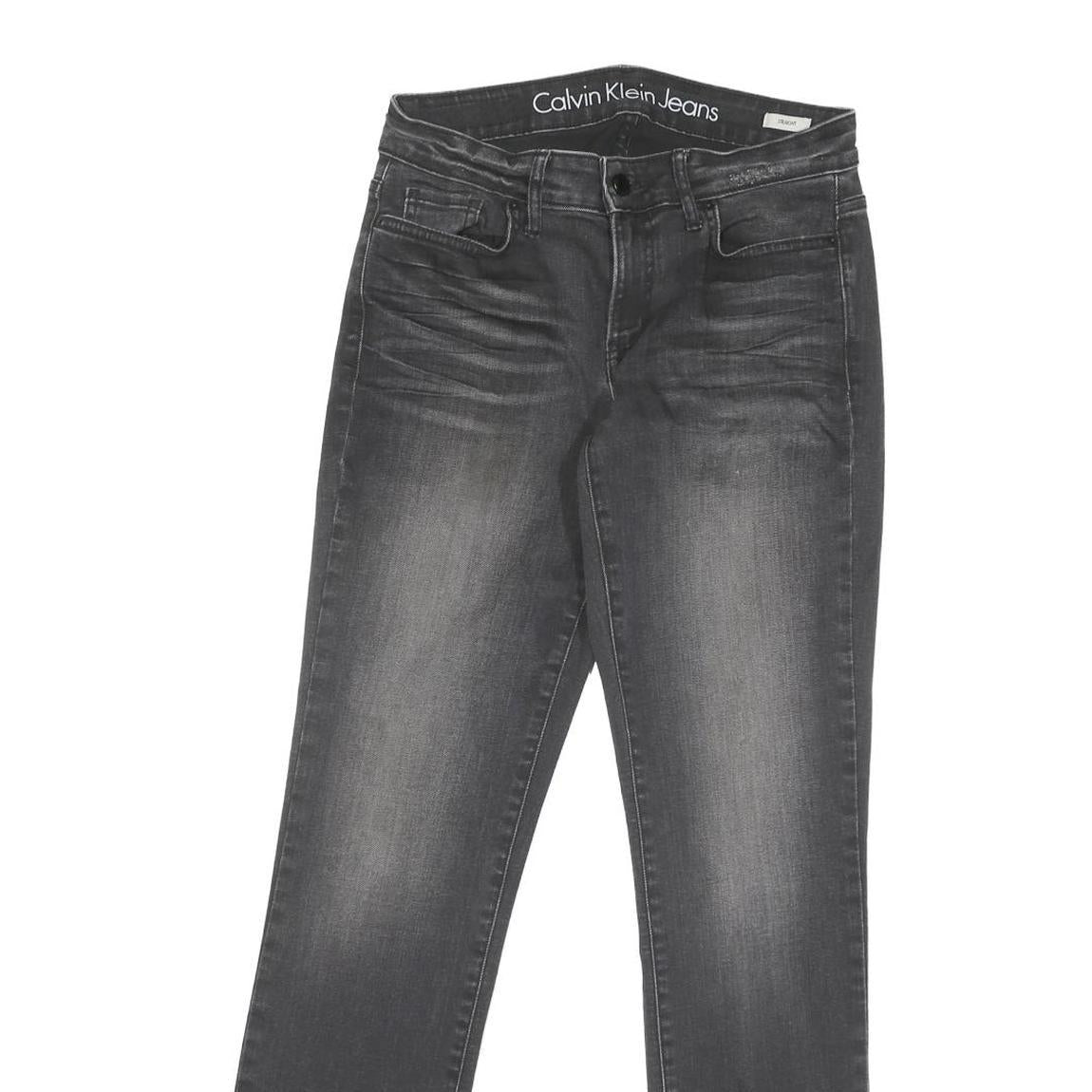 CALVIN KLEIN JEANS Mens Grey Regular Straight Denim Medium W28 L31 Zip Cotton