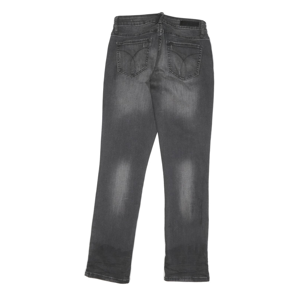 CALVIN KLEIN JEANS Mens Grey Regular Straight Denim Medium W28 L31 Zip Cotton