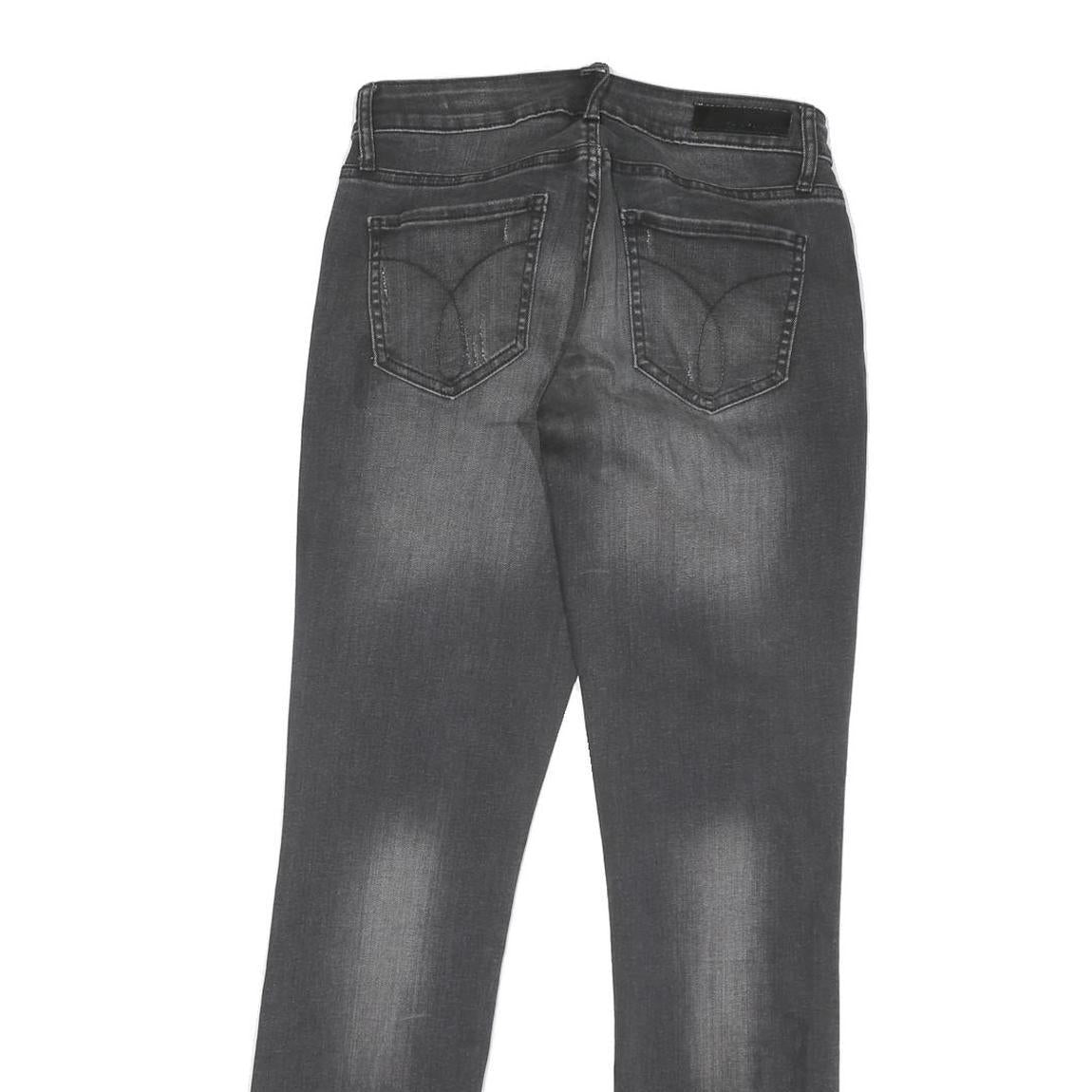 CALVIN KLEIN JEANS Mens Grey Regular Straight Denim Medium W28 L31 Zip Cotton