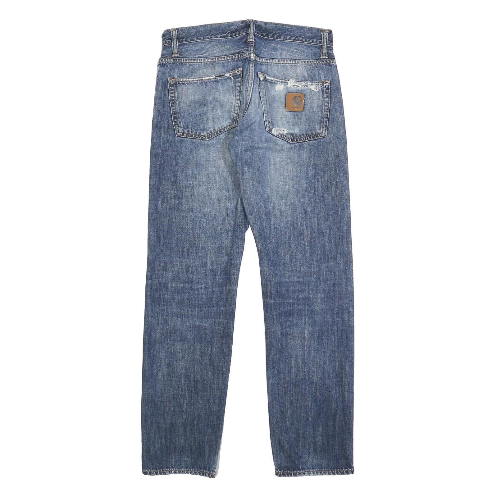 CARHARTT Mens Jeans Blue Regular Straight Denim Light W29 L32 Casual Durable