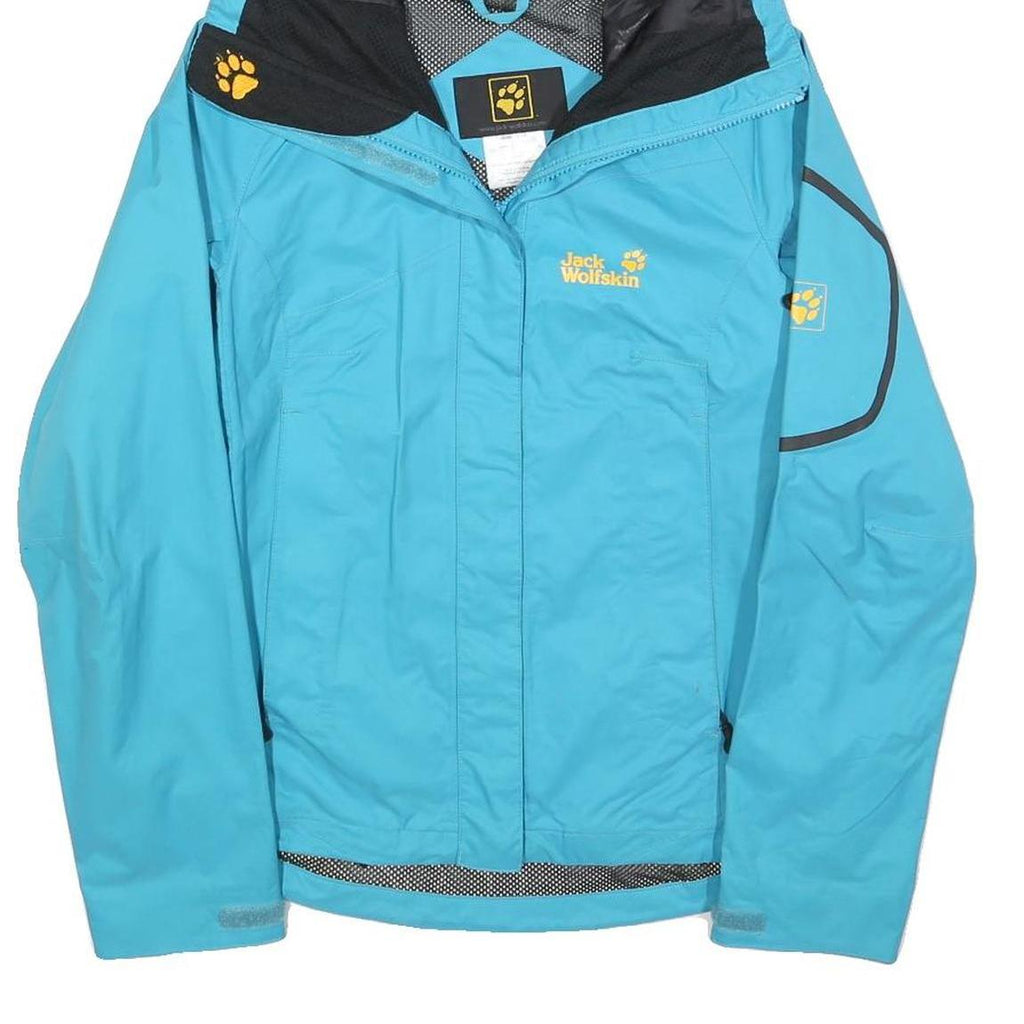 JACK WOLFSKIN Womens Blue Outdoor Jacket UK 8 Polyester Blend Zip Hooded