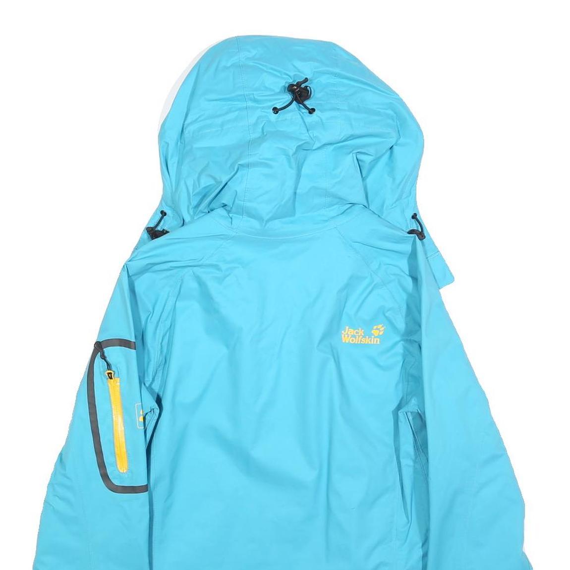 JACK WOLFSKIN Womens Blue Outdoor Jacket UK 8 Polyester Blend Zip Hooded