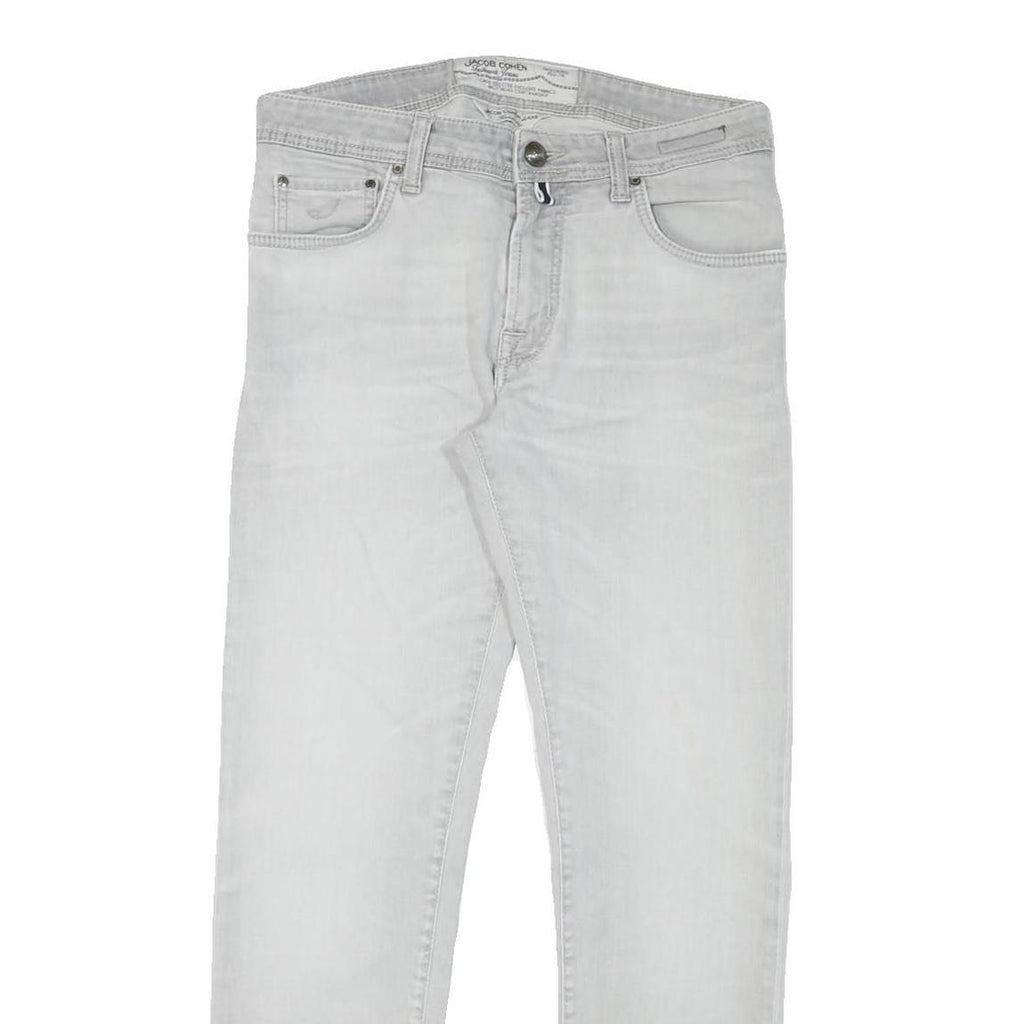 JACOB COHEN Mens Slim Light Blue Denim Jeans W31 L29 Cotton Blend Zip