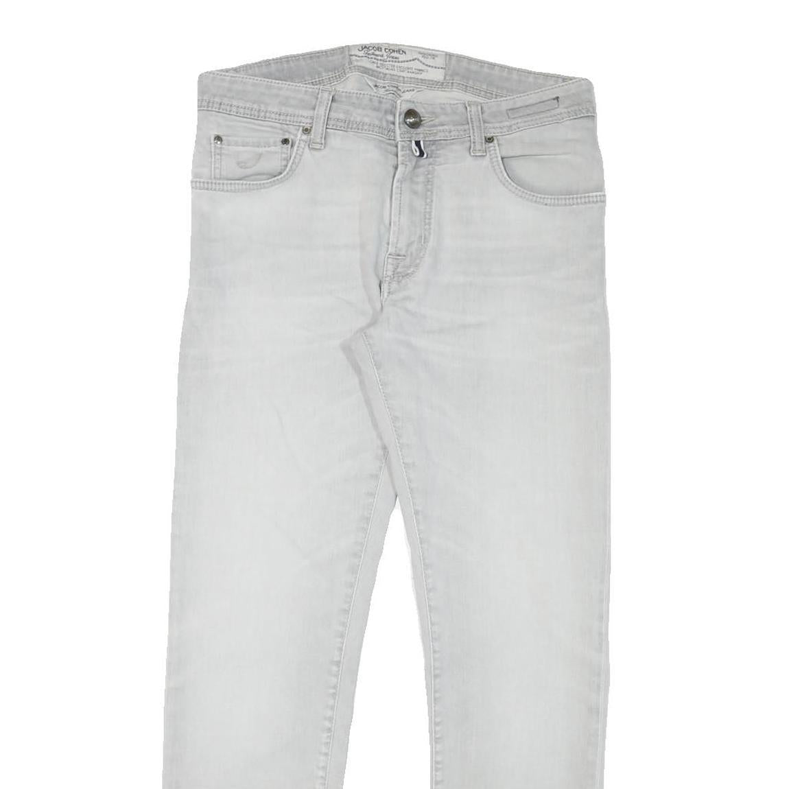 JACOB COHEN Mens Slim Light Blue Denim Jeans W31 L29 Cotton Blend Zip