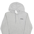 ADIDAS Mens Grey Pullover Hoodie S Cotton Sports Casual Sweatshirt