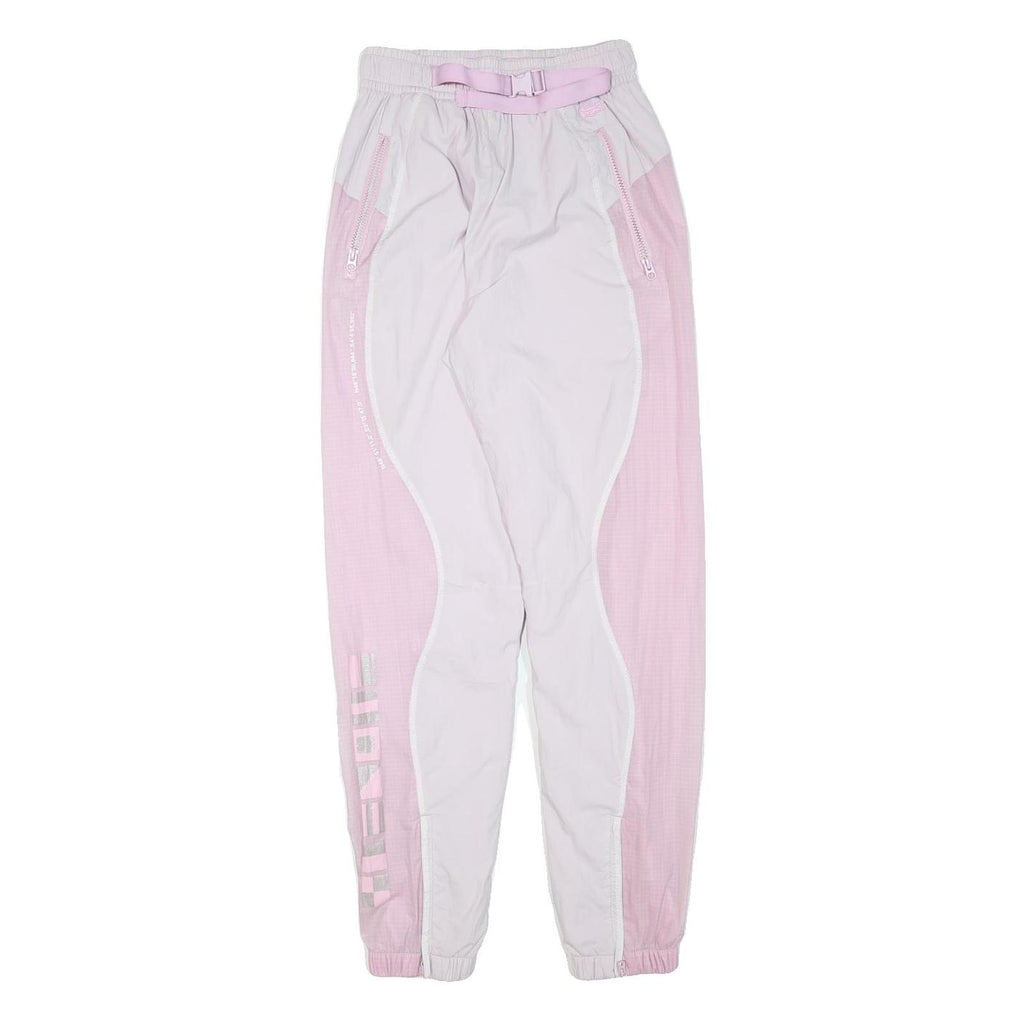 LACOSTE Womens Joggers Pink & White Slim Tapered S W24 L29 Sportswear Casual