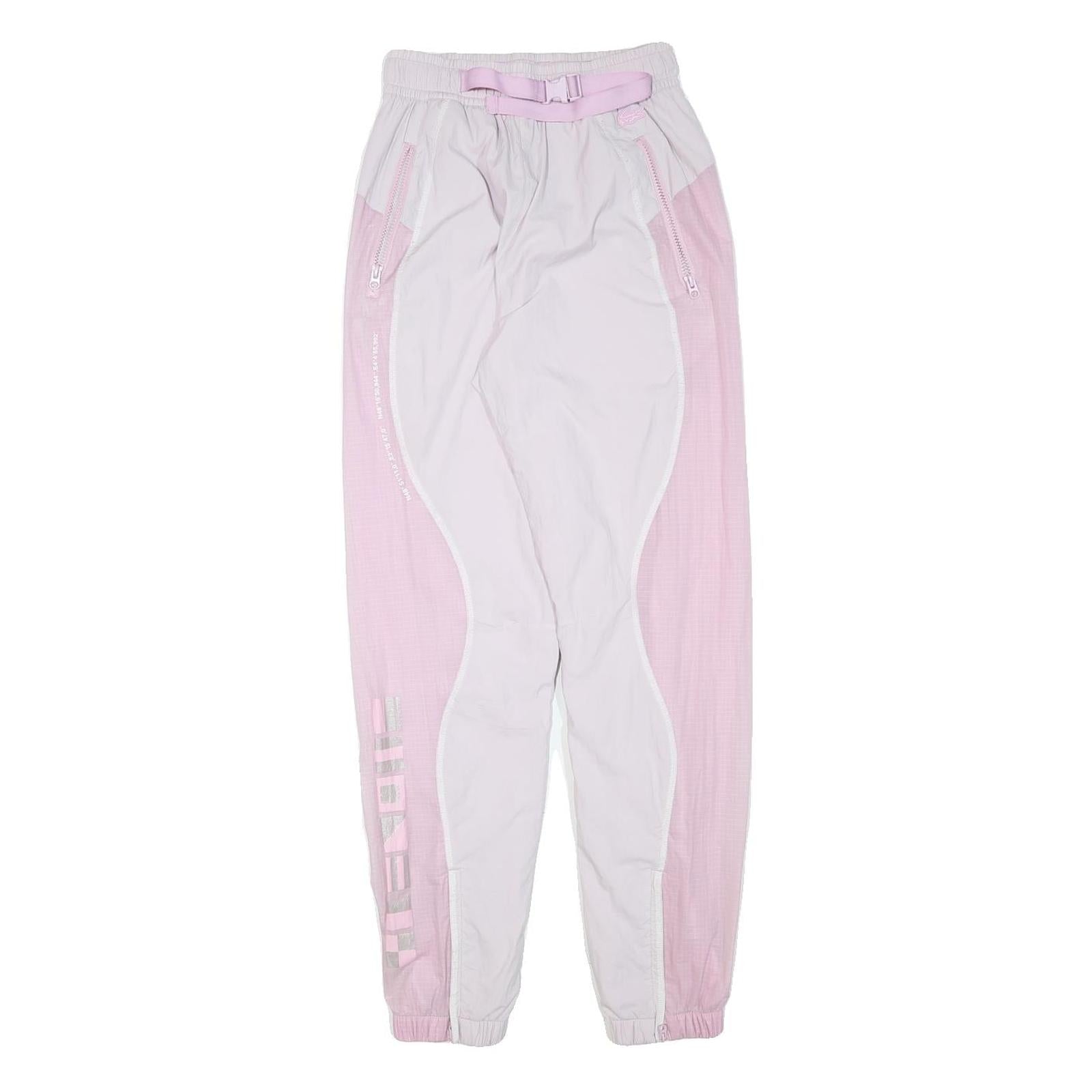 LACOSTE Womens Joggers Pink & White Slim Tapered S W24 L29 Sportswear Casual