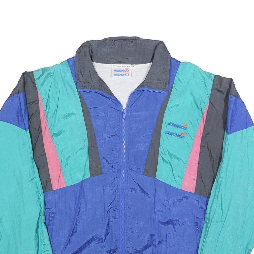 CONCORDIA Mens Blue Green Pink Black Colourblock Jacket M Polyester Blend Zip
