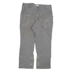 CARHARTT Mens Grey Cotton Blend Relaxed Straight Trousers W38 L30 Workwear
