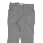 CARHARTT Mens Grey Cotton Blend Relaxed Straight Trousers W38 L30 Workwear