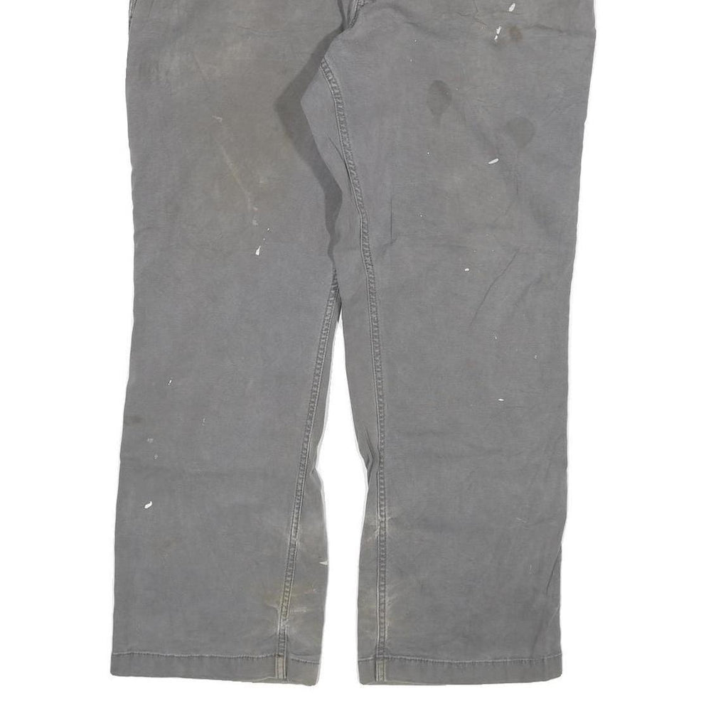 CARHARTT Mens Grey Cotton Blend Relaxed Straight Trousers W38 L30 Workwear