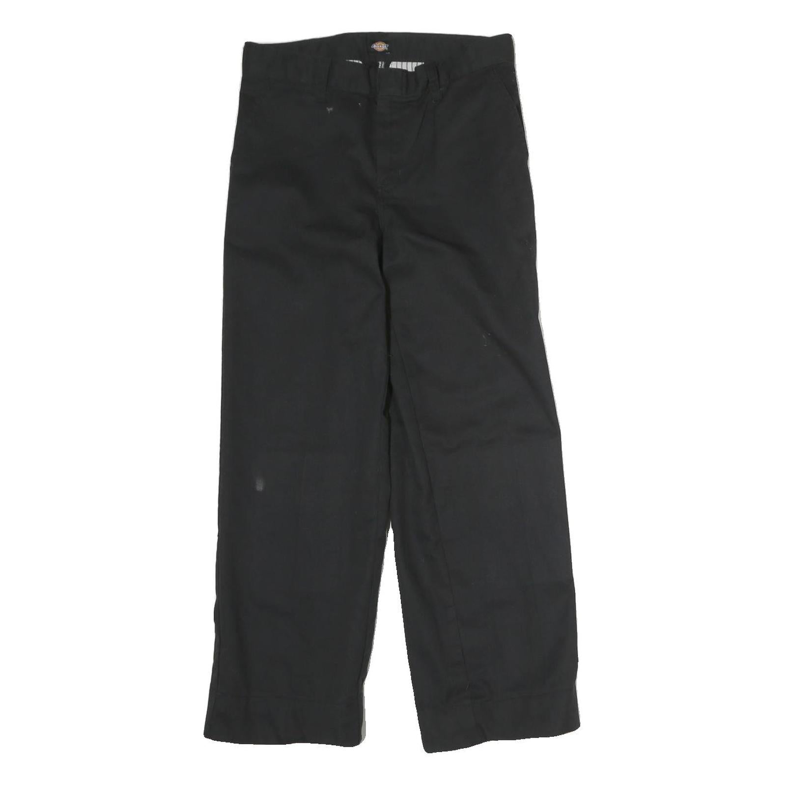 DICKIES Mens Cotton Blend Black Regular Straight Trousers W28 L25 Workwear