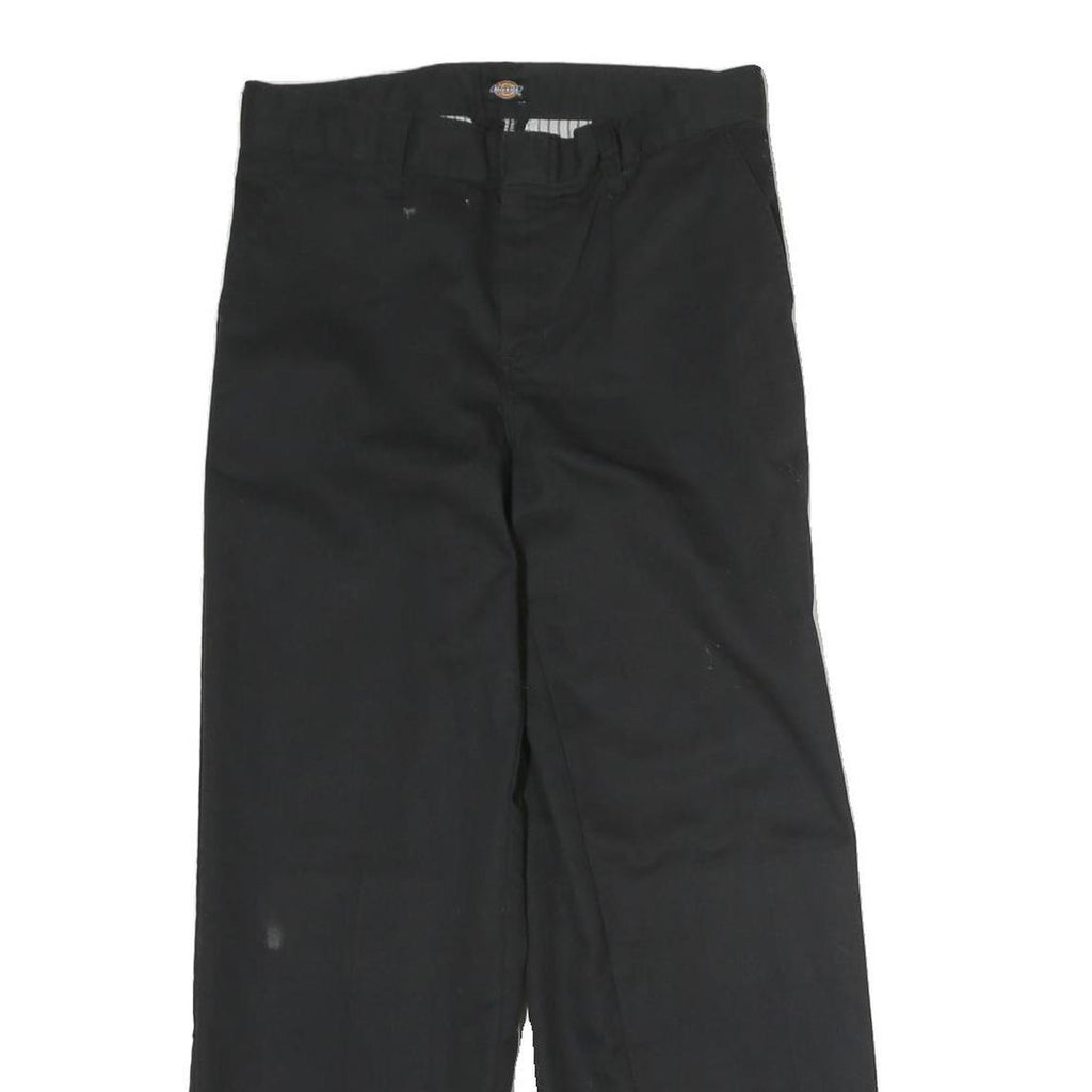 DICKIES Mens Cotton Blend Black Regular Straight Trousers W28 L25 Workwear