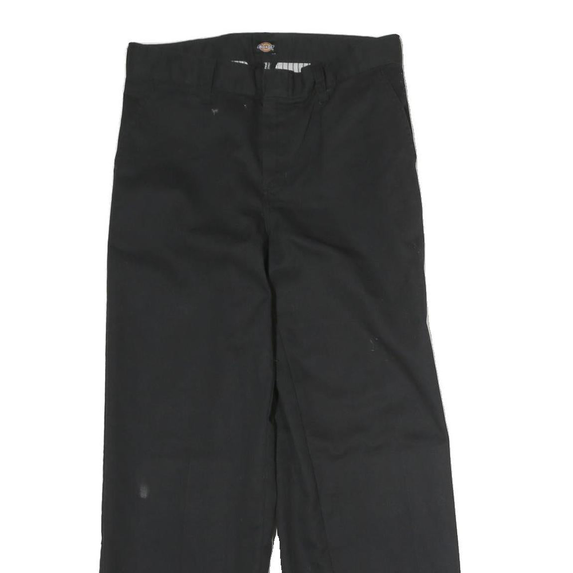 DICKIES Mens Cotton Blend Black Regular Straight Trousers W28 L25 Workwear