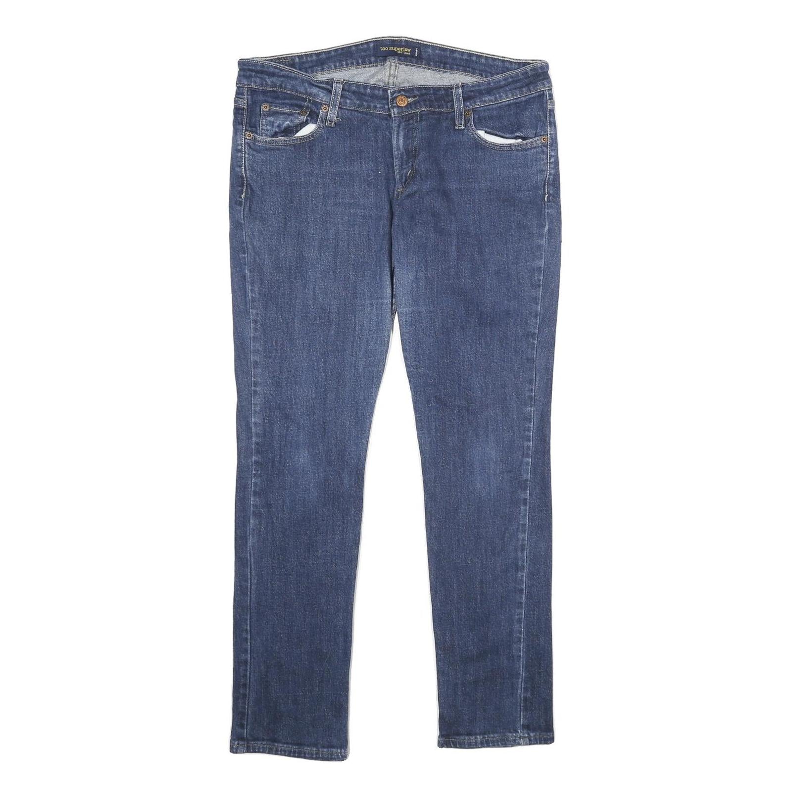 LEVI'S 524 Too Superlow Womens Jeans Blue Relaxed Straight Denim Medium W34 L30