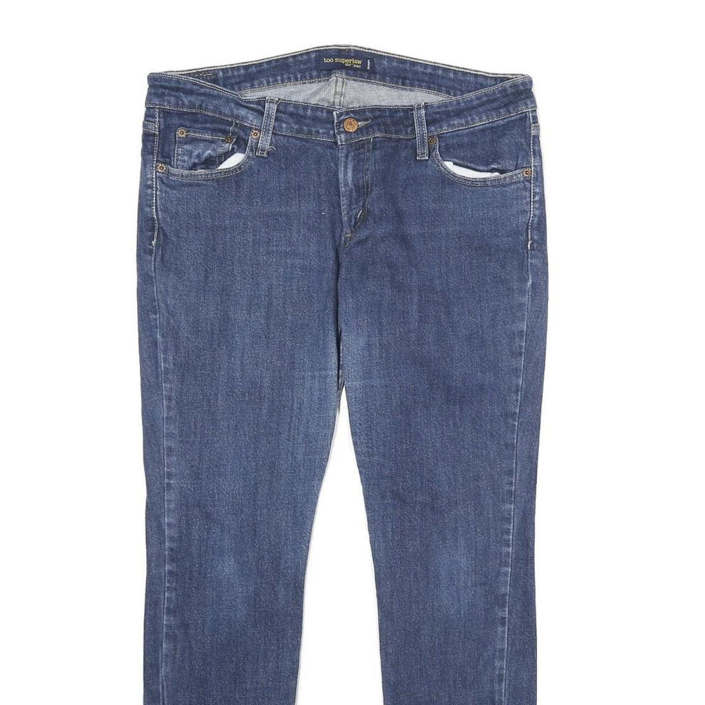 LEVI'S 524 Too Superlow Womens Jeans Blue Relaxed Straight Denim Medium W34 L30