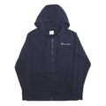 CHAMPION Mens Navy Blue Full Zip Hoodie M Cotton Blend Casual Zip Up