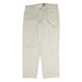 TOMMY HILFIGER Mens Cotton Beige Regular Straight Trousers W36 L29 Classic