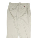 TOMMY HILFIGER Mens Cotton Beige Regular Straight Trousers W36 L29 Classic