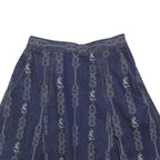 TORY BURCH Womens Blue Denim A-Line Short Cotton Skirt XS Embroidered Pattern