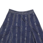 TORY BURCH Womens Blue Denim A-Line Short Cotton Skirt XS Embroidered Pattern