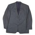 Mens Grey & Blue Check Blazer Tailored XL Polyester Blend Woven Button Jacket
