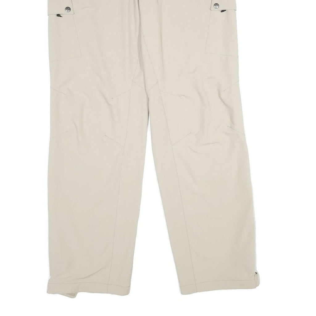 SHERPA Mens Regular Beige Polyester Blend Trousers W32 L34 Cargo Style Zip