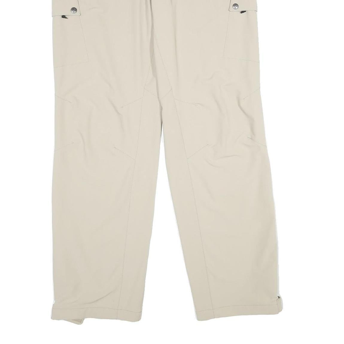 SHERPA Mens Regular Beige Polyester Blend Trousers W32 L34 Cargo Style Zip