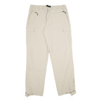 SHERPA Mens Regular Beige Polyester Blend Trousers W32 L34 Cargo Style Zip