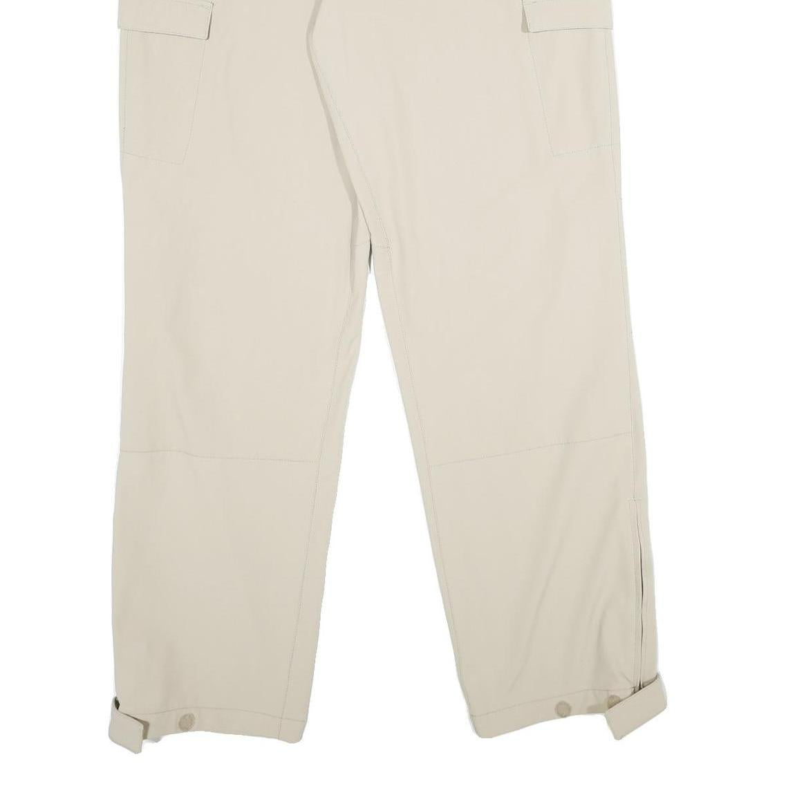 SHERPA Mens Regular Beige Polyester Blend Trousers W32 L34 Cargo Style Zip