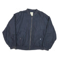 HAPPY LIFE Mens Navy Blue Bomber Jacket L Polyester Blend Plain Zip Casual