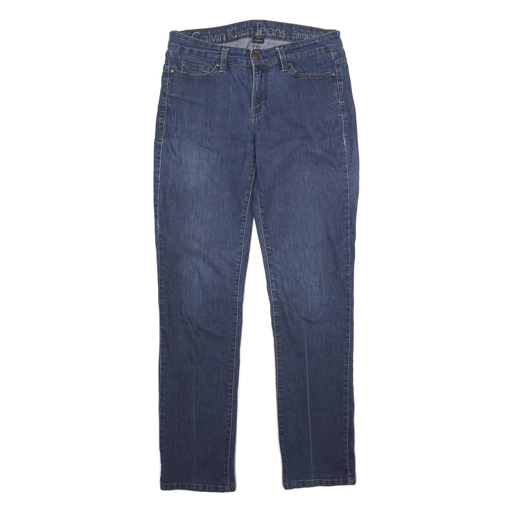 CALVIN KLEIN JEANS Womens Classic Straight Denim Blue Cotton Blend Zip W27 L32